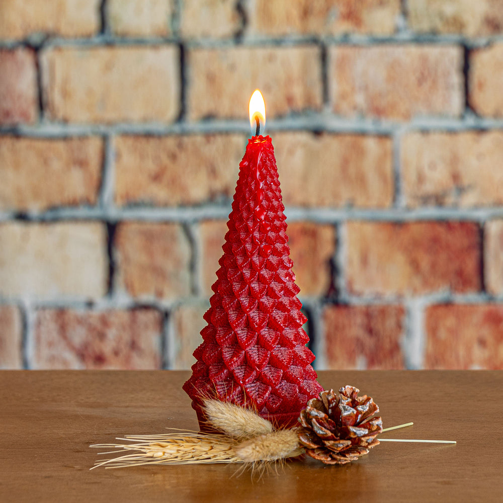 Accent Sculpted Tree Candle - Spicy Apple-Candles