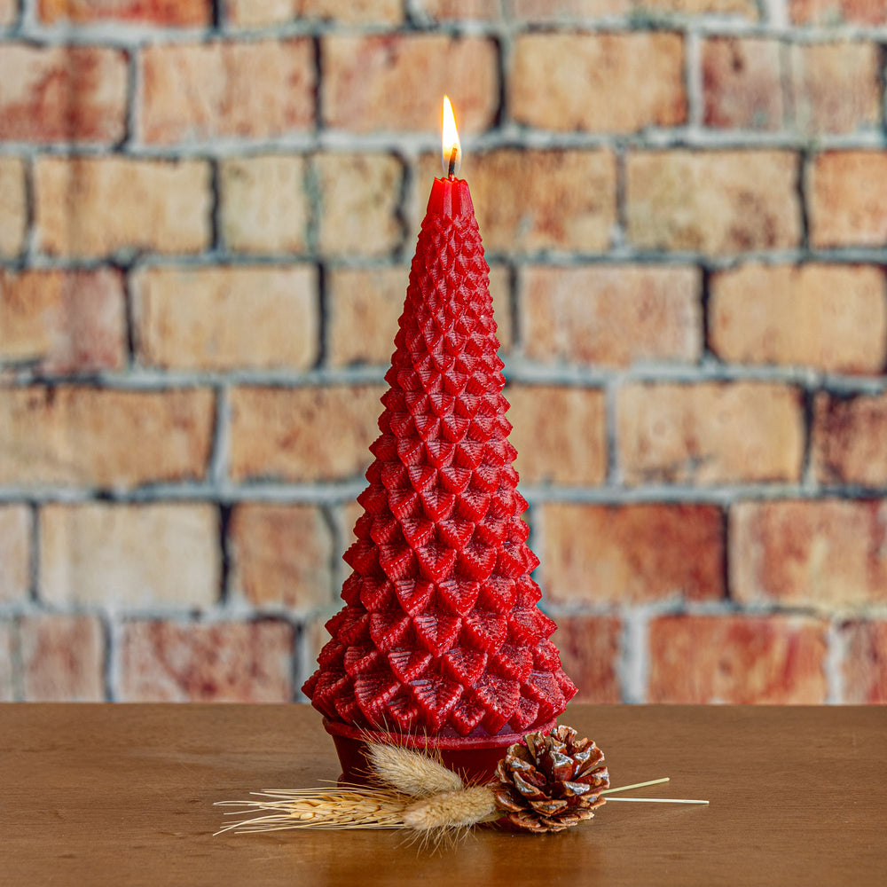 Signature Sculpted Tree Candle - Spicy Apple-Candles