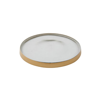 5.5" Gilded Glass Coaster for Small Round Botanical Candles