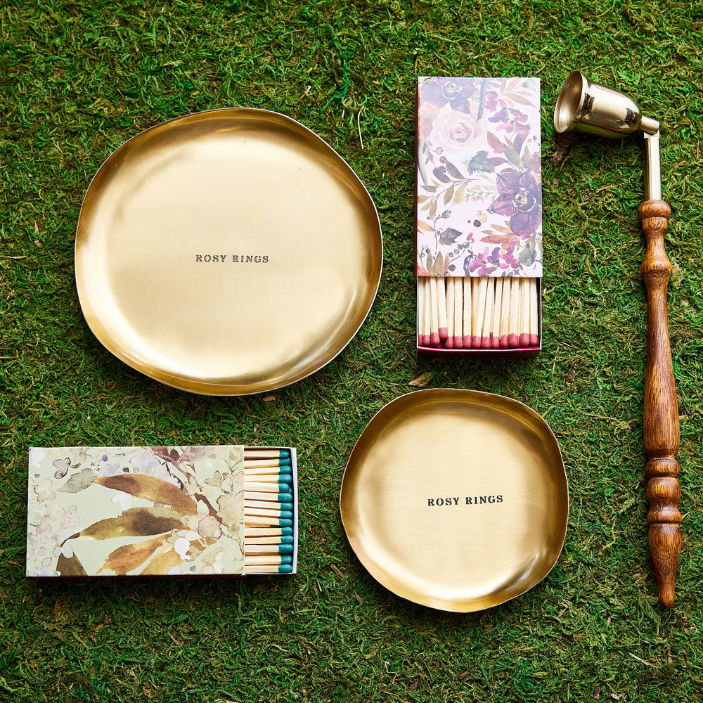 4" Gold Pillar Candle Plate / Trinket Tray-Candles