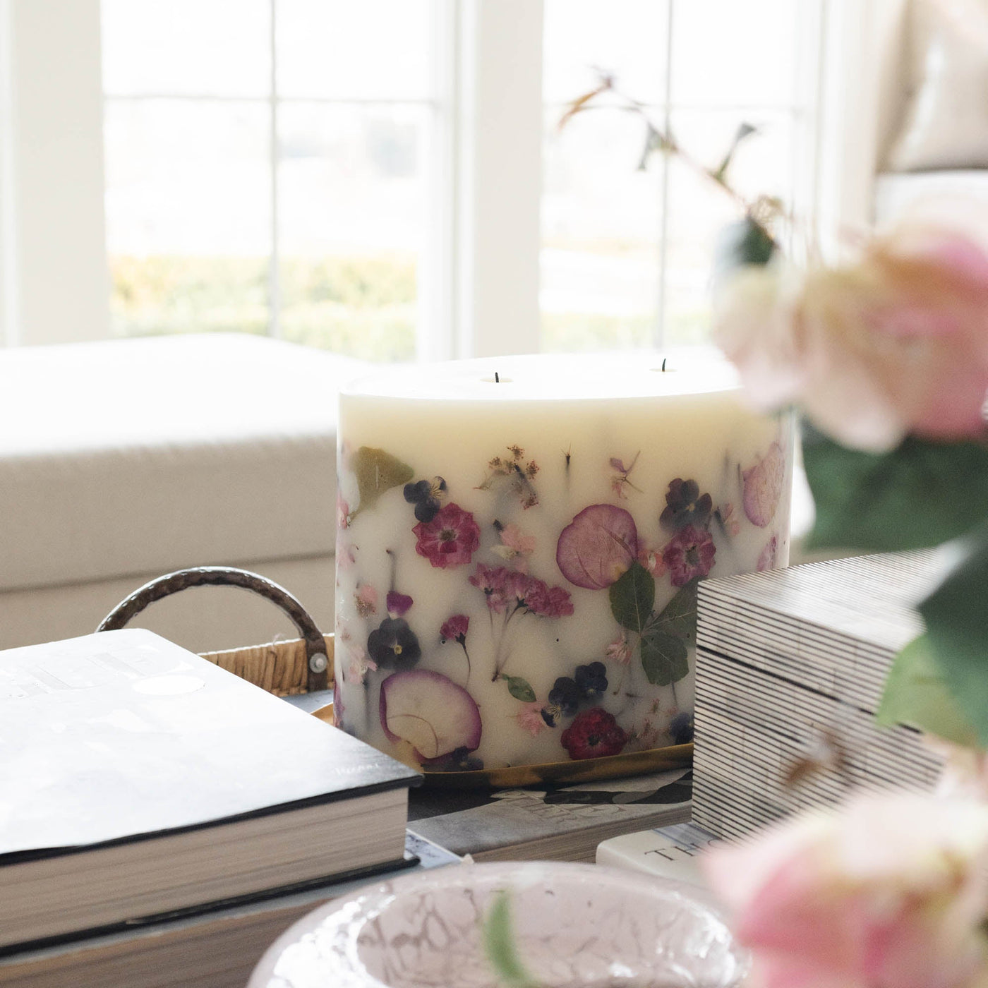 Rachel Parcell + Rosy Rings Peony Oval Botanical Candle