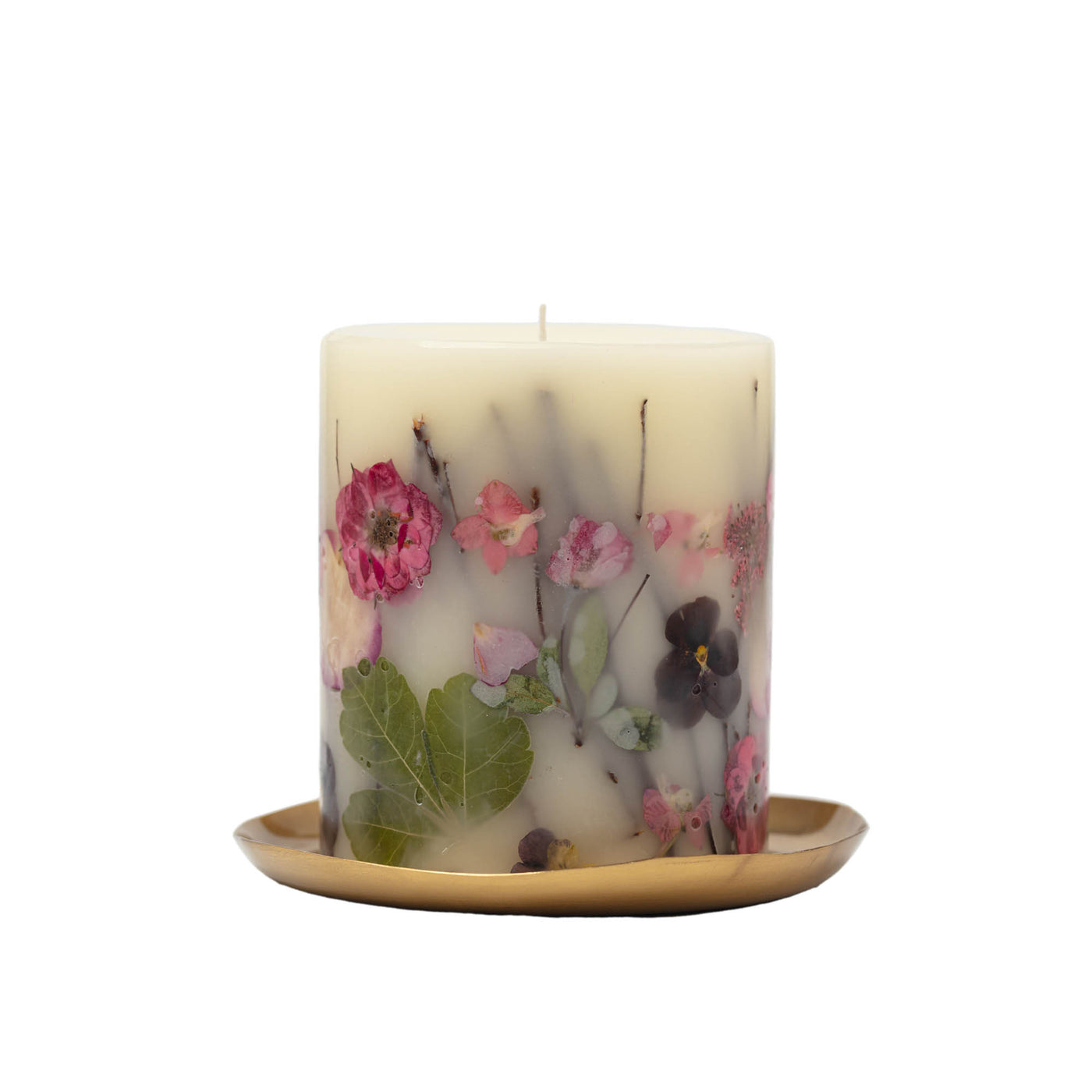 Rachel Parcell + Rosy Rings Peony Small Round Botanical Candle Plate Set