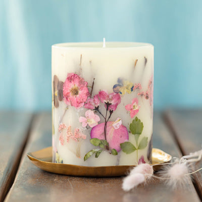 Rachel Parcell + Rosy Rings Peony Small Round Botanical Candle