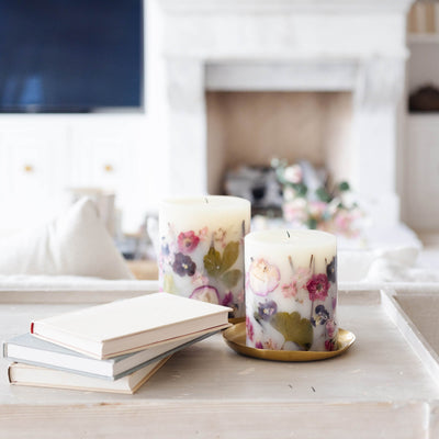 Rachel Parcell + Rosy Rings Peony Small Round Botanical Candle