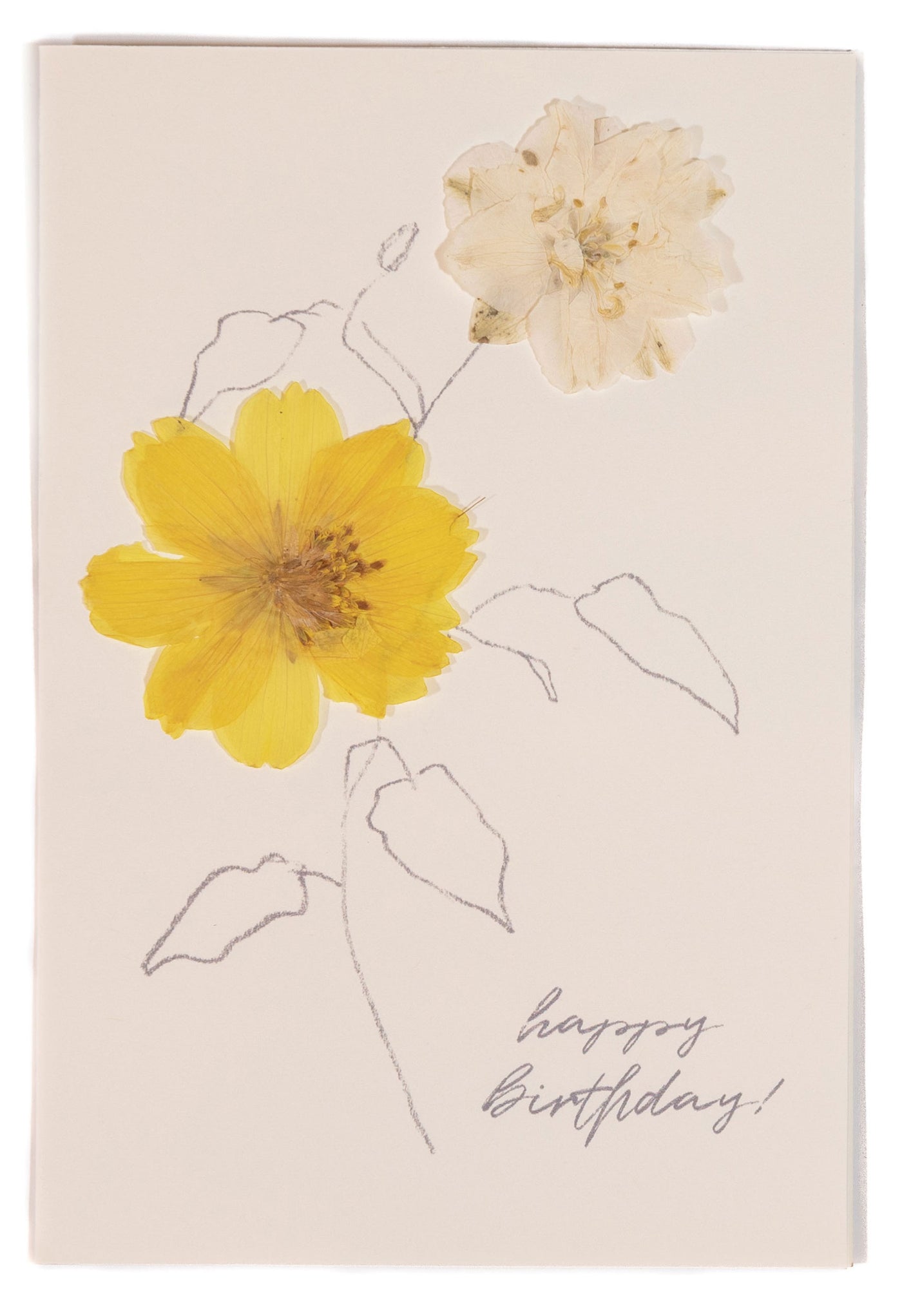 Happy Birthday - Cosmo Pressed Floral Stationery