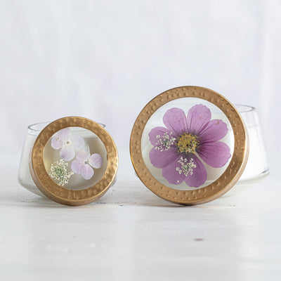 Coastal Vanilla Small Pressed Floral Candle