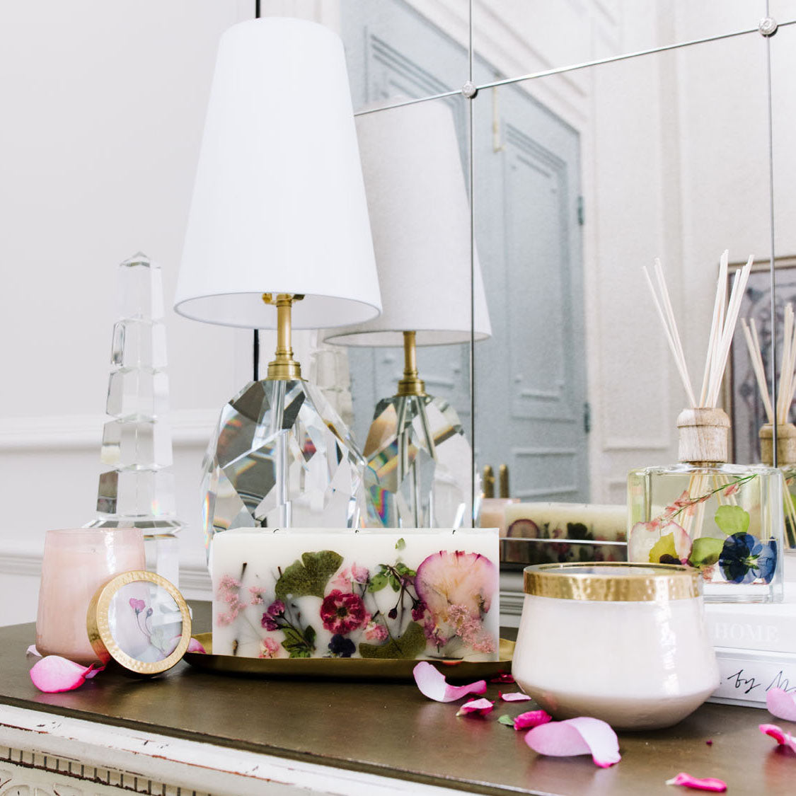 Rachel Parcell + Rosy Rings Peony Brick Botanical Candle