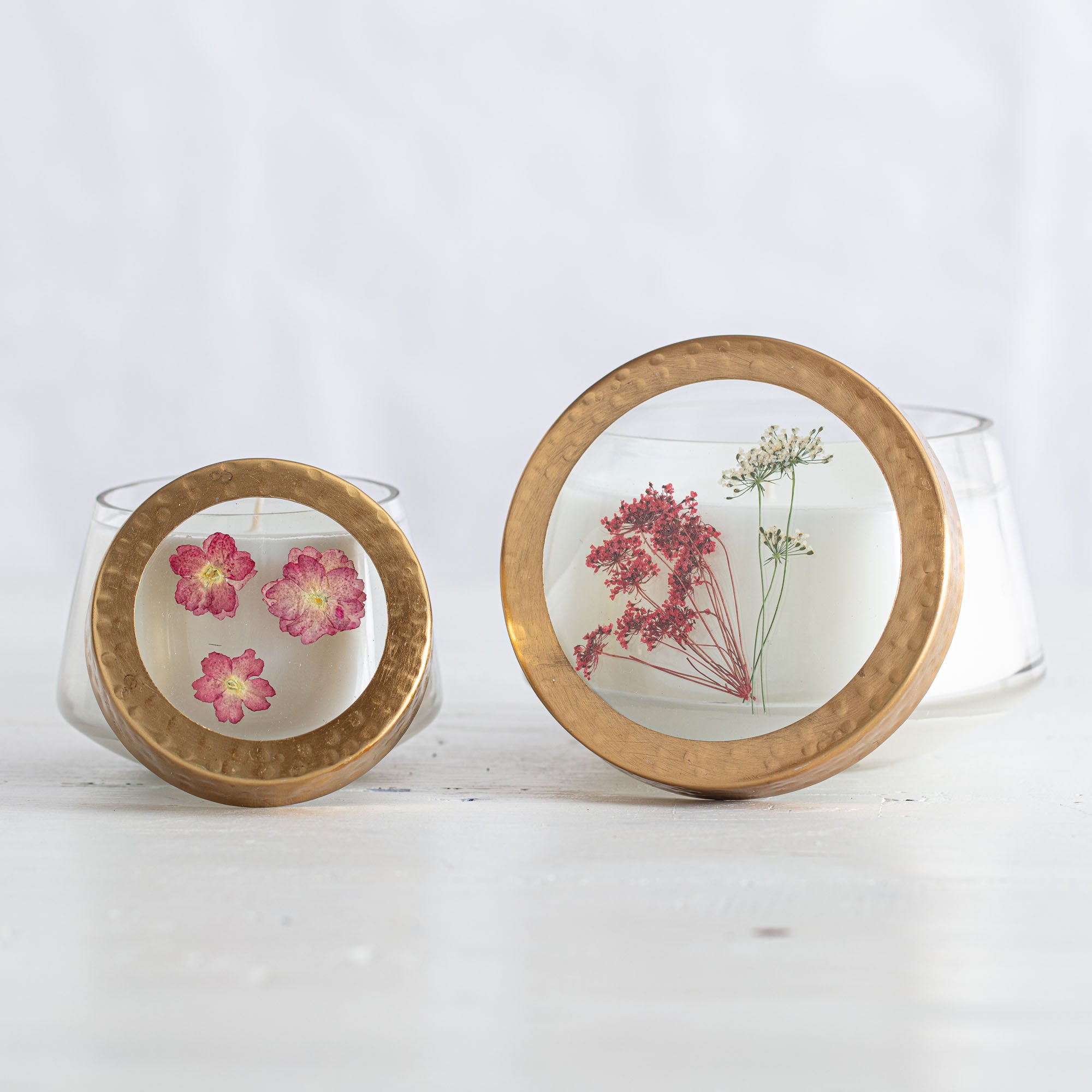 Rosy Rings Pressed Floral Candle - Thumbnail 4